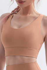 Scoop Neck Crisscross Back Sports Bra