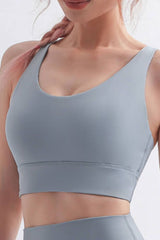 Scoop Neck Crisscross Back Sports Bra