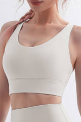 Scoop Neck Crisscross Back Sports Bra