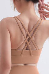 Scoop Neck Crisscross Back Sports Bra