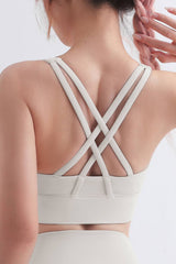 Scoop Neck Crisscross Back Sports Bra