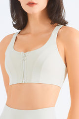 Zip-Up Racerback Sports Bra