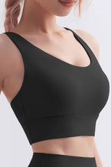 Scoop Neck Crisscross Back Sports Bra