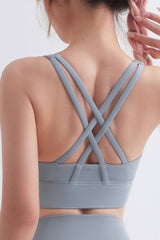 Scoop Neck Crisscross Back Sports Bra