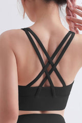 Scoop Neck Crisscross Back Sports Bra