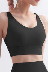 Scoop Neck Crisscross Back Sports Bra